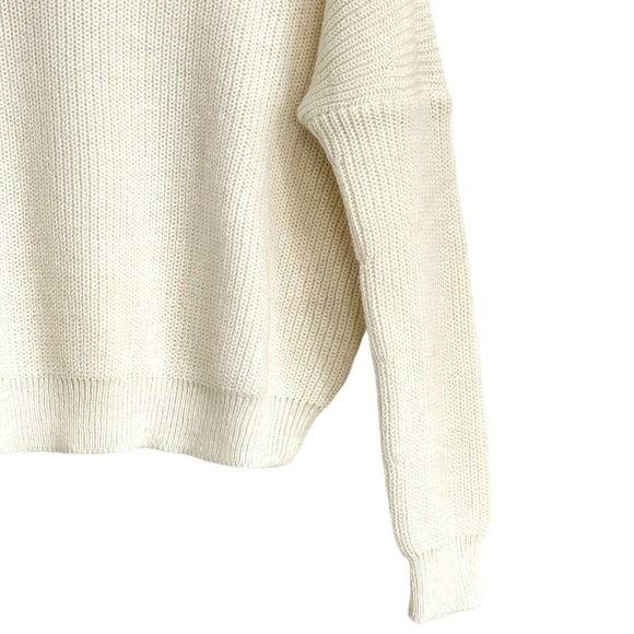 Acote Ecru Ivory Button Shoulder Alpaca Crewneck Pullover Sweater Sz 0 NWT $198 - Picture 4 of 9